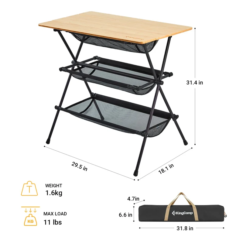 Detachable Shelf With Bamboo Table Board