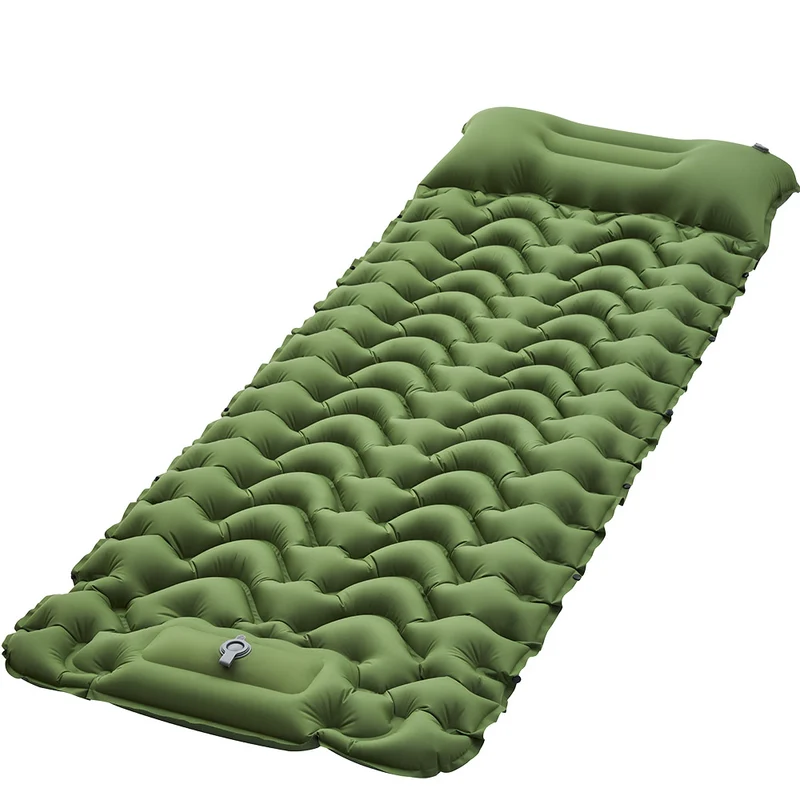 Inflatable Sleeping Pad with Pillow & Built-in Pump