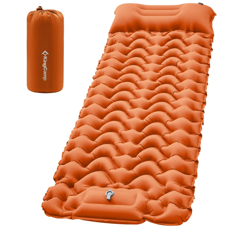 Inflatable Sleeping Pad with Pillow & Built-in Pump