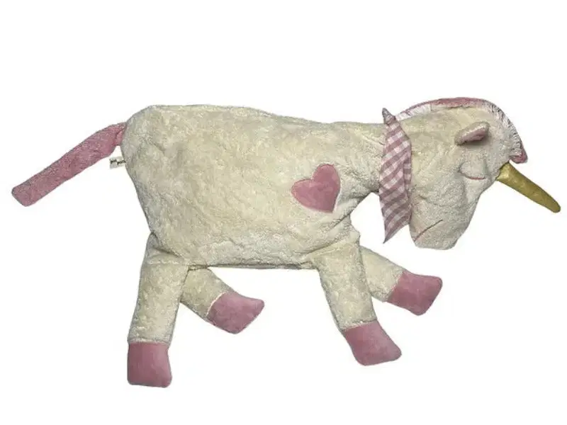 Bio Kuschelkissen Einhorn XXL aus Baumwolle – Spelzfüllung, GOTS