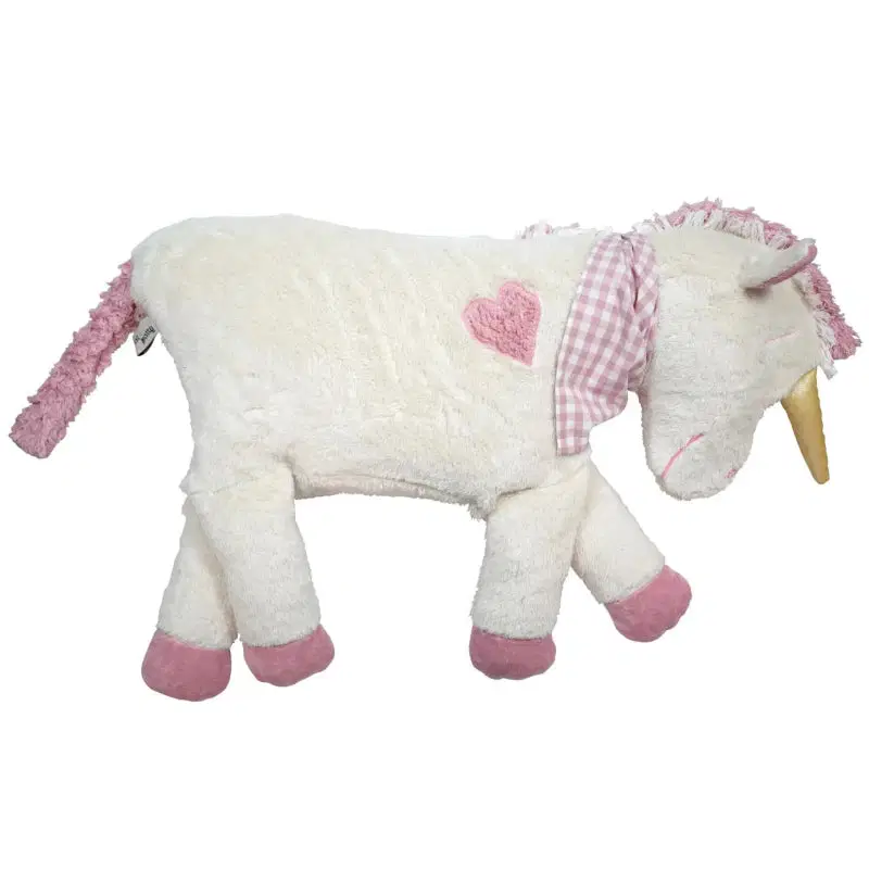 Bio Kuschelkissen Einhorn XXL aus Baumwolle – Spelzfüllung, GOTS
