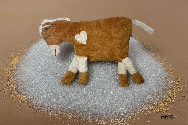 Bio Kuschelkissen Pferd aus Baumwolle – Spelzfüllung, GOTS