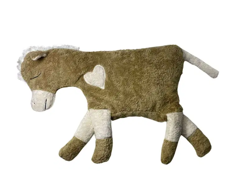Bio Kuschelkissen Pferd aus Baumwolle – Spelzfüllung, GOTS