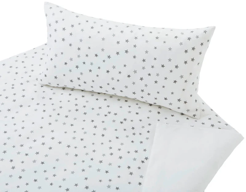 Bio Satin-Kinderbettwäsche Sternchen