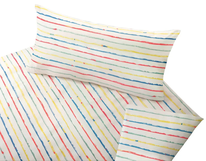 Bio Satin-Kinderbettwäsche Stripy