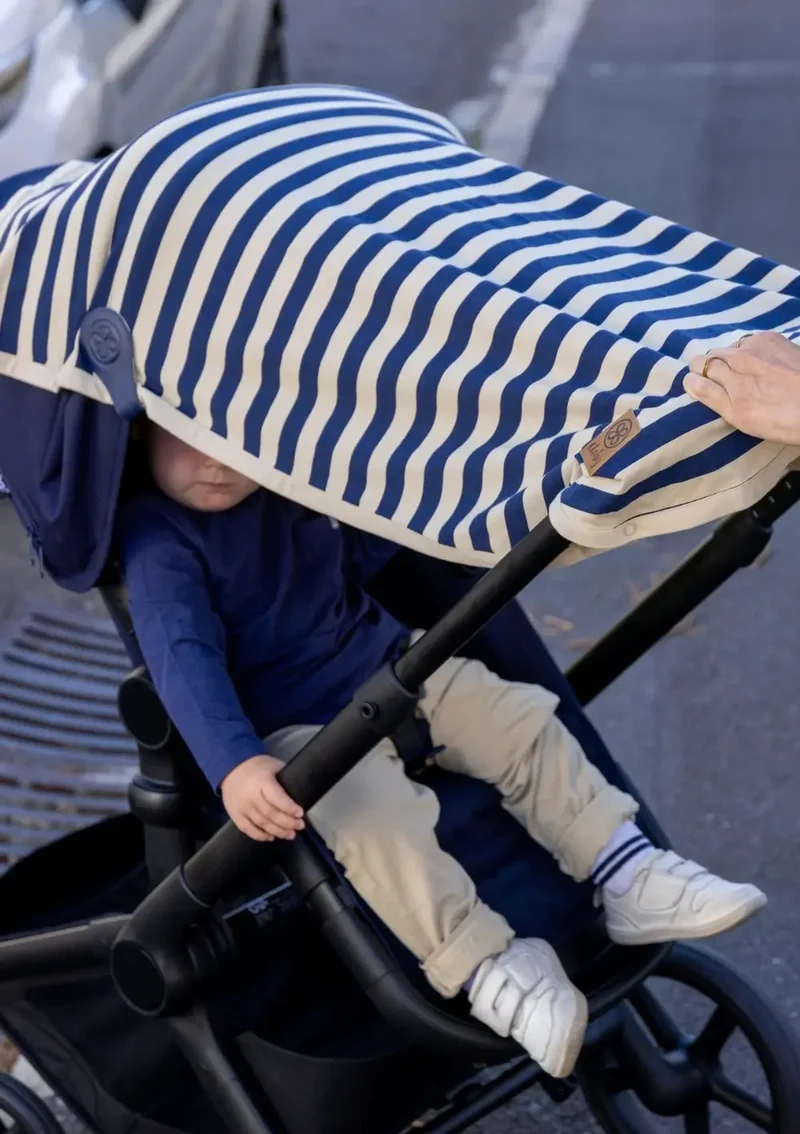 Multifunktionale UV-Decke UPF 50+ Navy Stripe