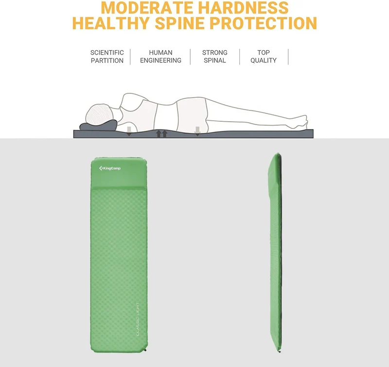 Self-Inflating Sleeping Pad with Pillow-L