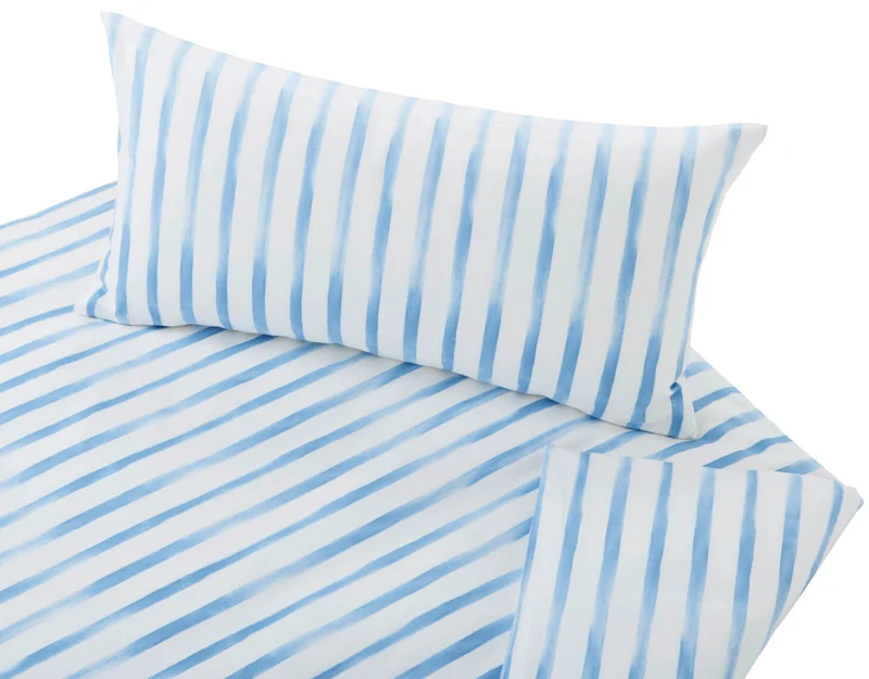 Bio Satin-Bettwäsche Aquarell Streifen