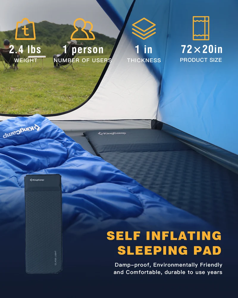 Self-Inflating Sleeping Pad with Pillow-XL