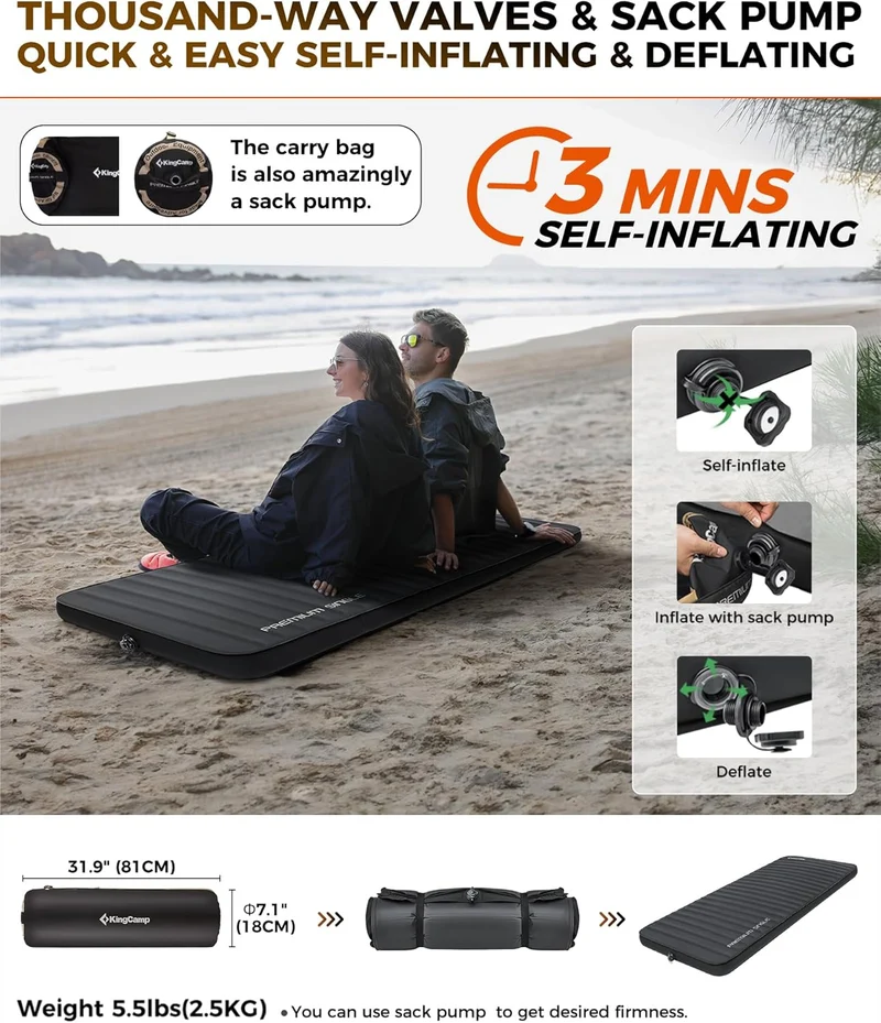 PREMIUM SINGLE 7.5 Self-Inflating Foam Sleeping Pad