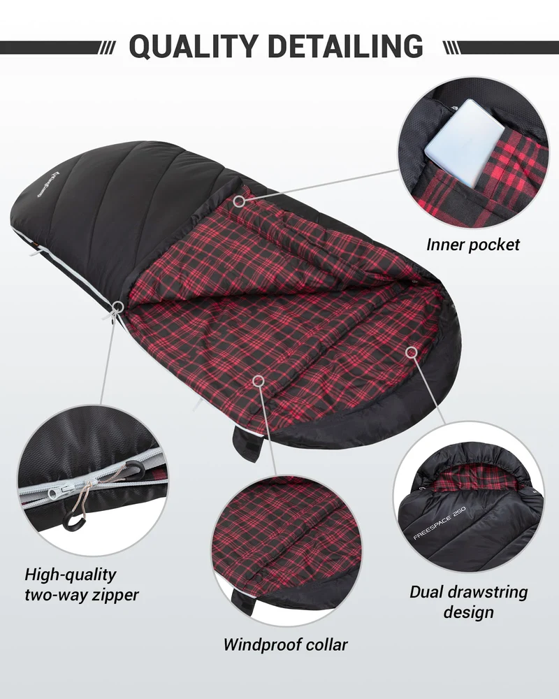 43F Plus Size Flannel 3-4 Season Sleeping Bag