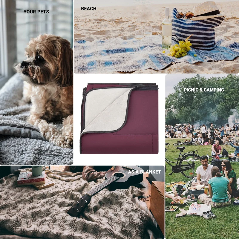 Sandproof Waterproof Picnic Blanket Beach Mat