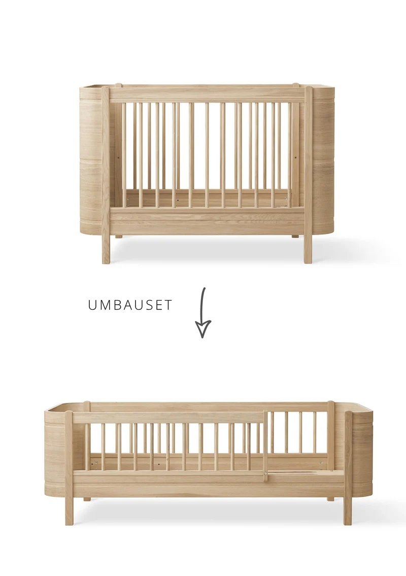 Umbauset für 'Wood Mini+' Babybett zum Juniorbett Eiche