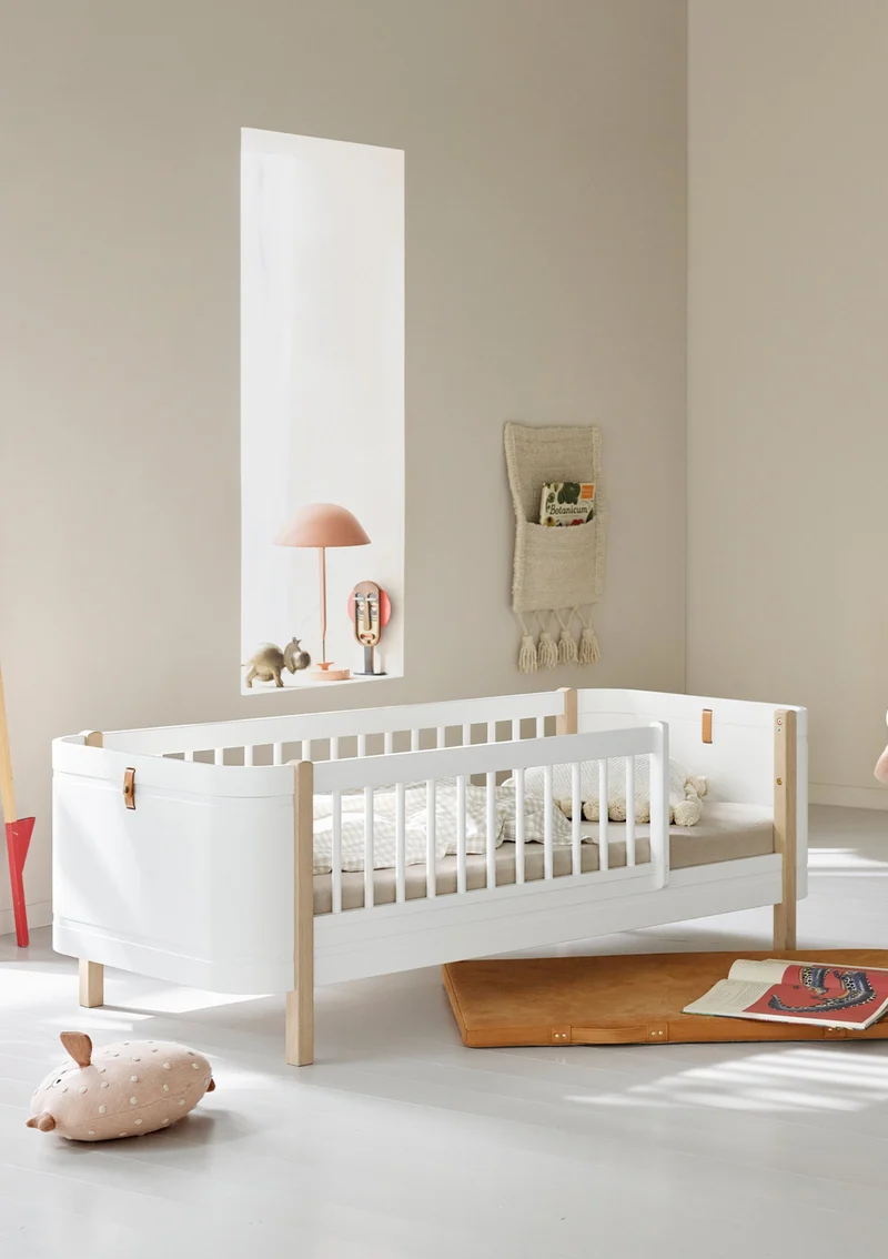 Umbauset für 'Wood Mini+' Babybett zum Juniorbett Weiß / Eiche
