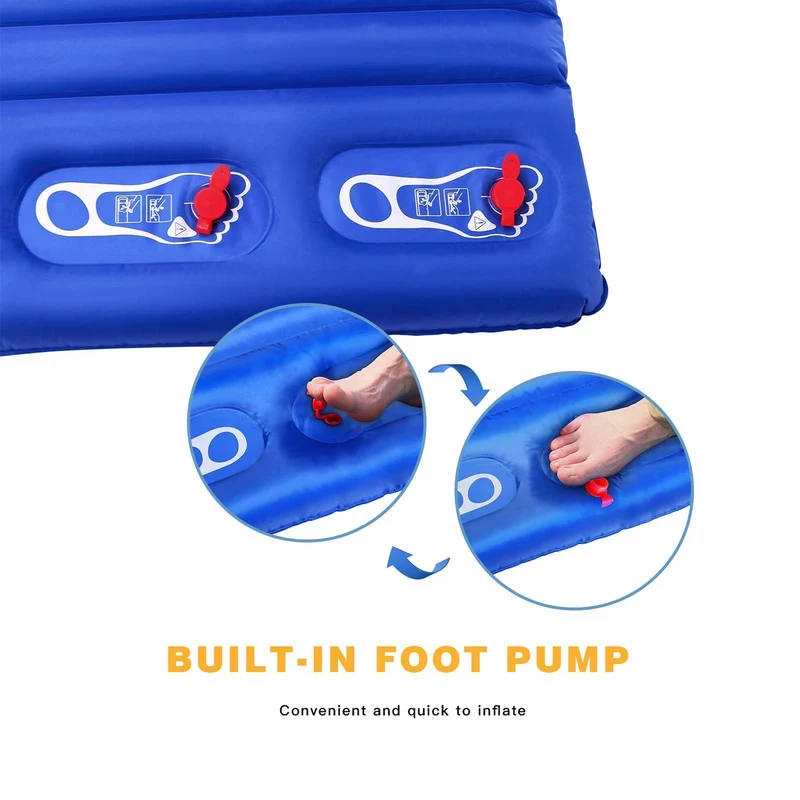 Inflatable Air Foot Press Sleeping Pad Single/Double