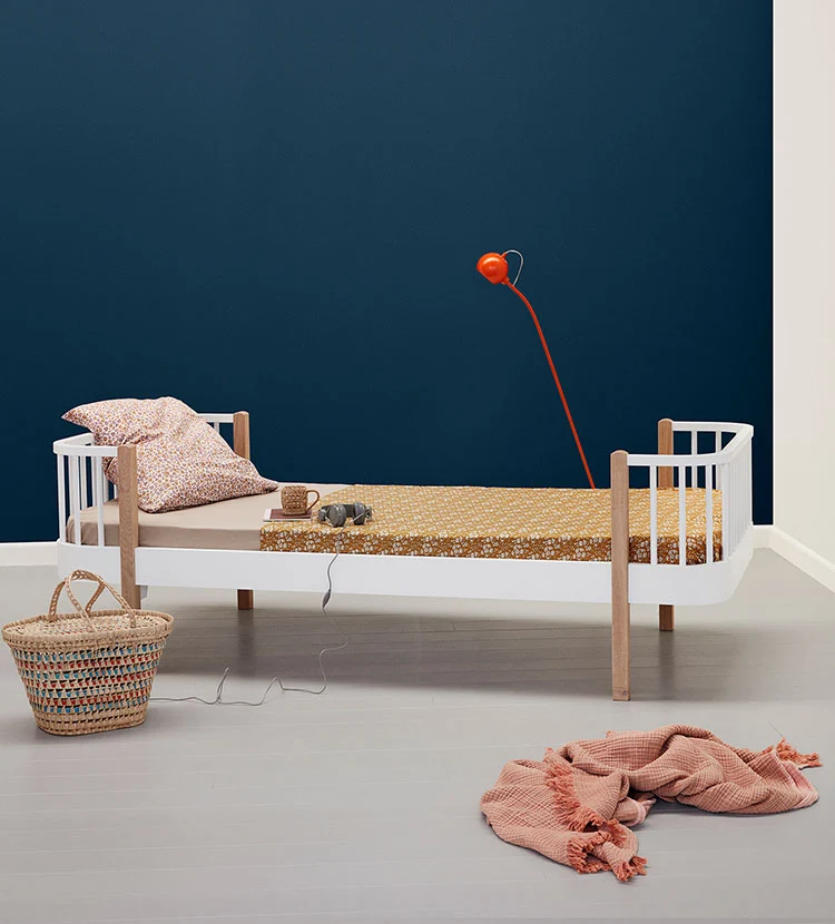 Einzelbett 'Wood Original' Weiß 200 x 90 cm