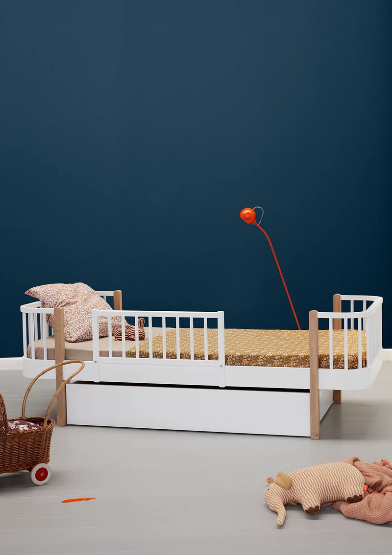 Einzelbett 'Wood Original' Weiß / Eiche 200 x 90 cm