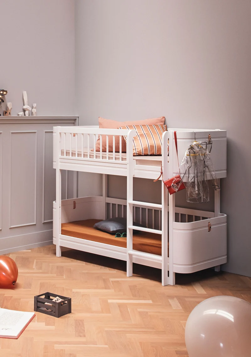 halbhohes Etagenbett 'Wood Mini+' weiß 162 x 68 cm
