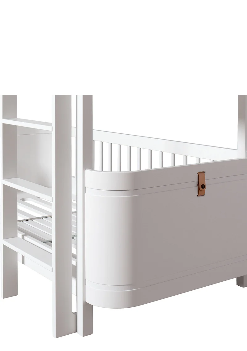 halbhohes Etagenbett 'Wood Mini+' weiß 162 x 68 cm