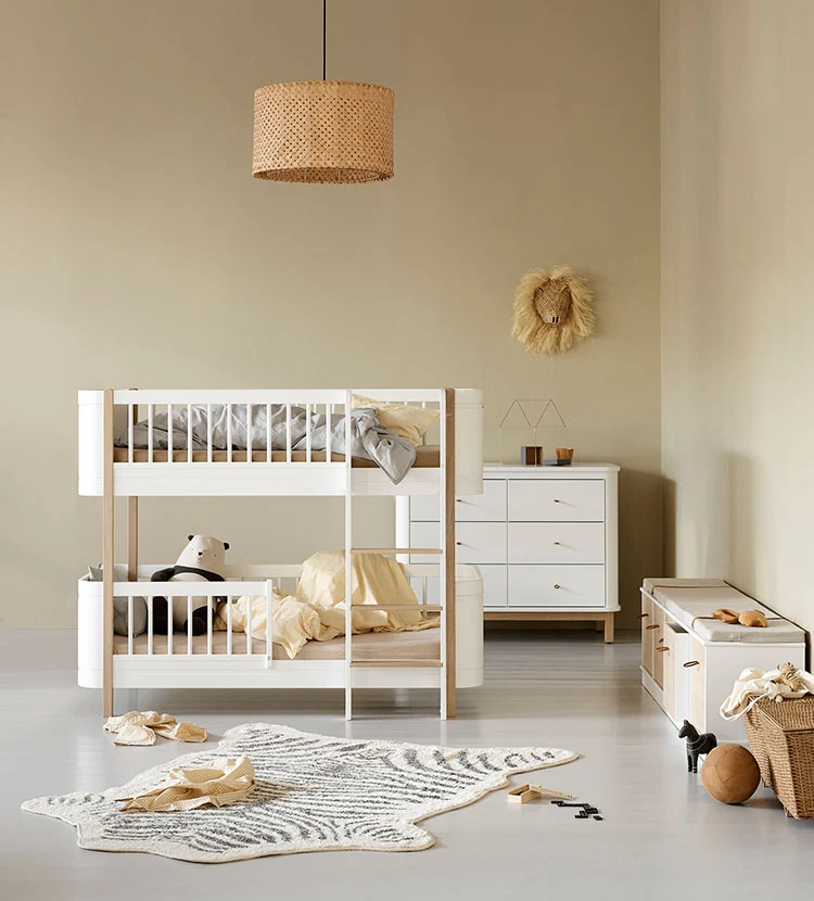 halbhohes Etagenbett 'Wood Mini+' weiß 162 x 68 cm