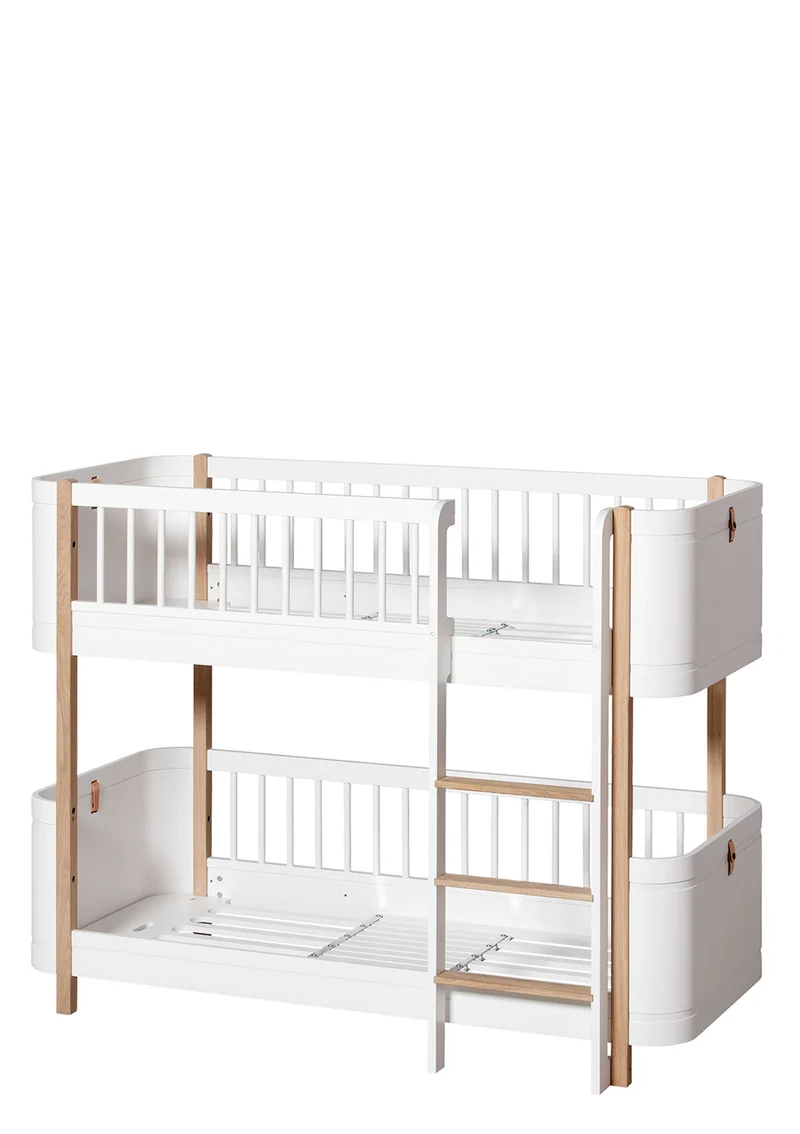 halbhohes Etagenbett 'Wood Mini+' weiß / Eiche 162 x 68 cm