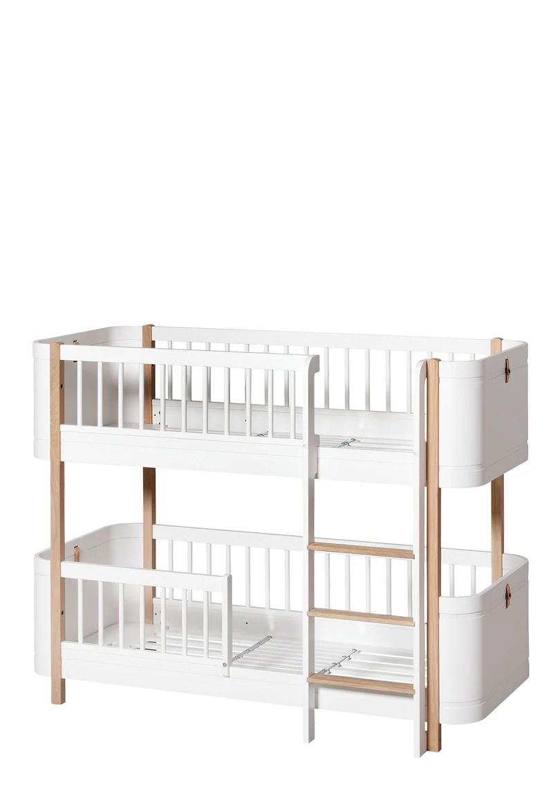 halbhohes Etagenbett 'Wood Mini+' weiß / Eiche 162 x 68 cm