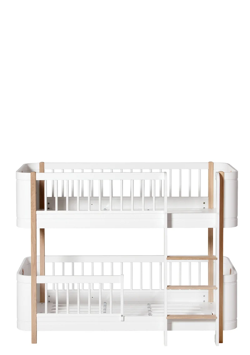 halbhohes Etagenbett 'Wood Mini+' weiß / Eiche 162 x 68 cm