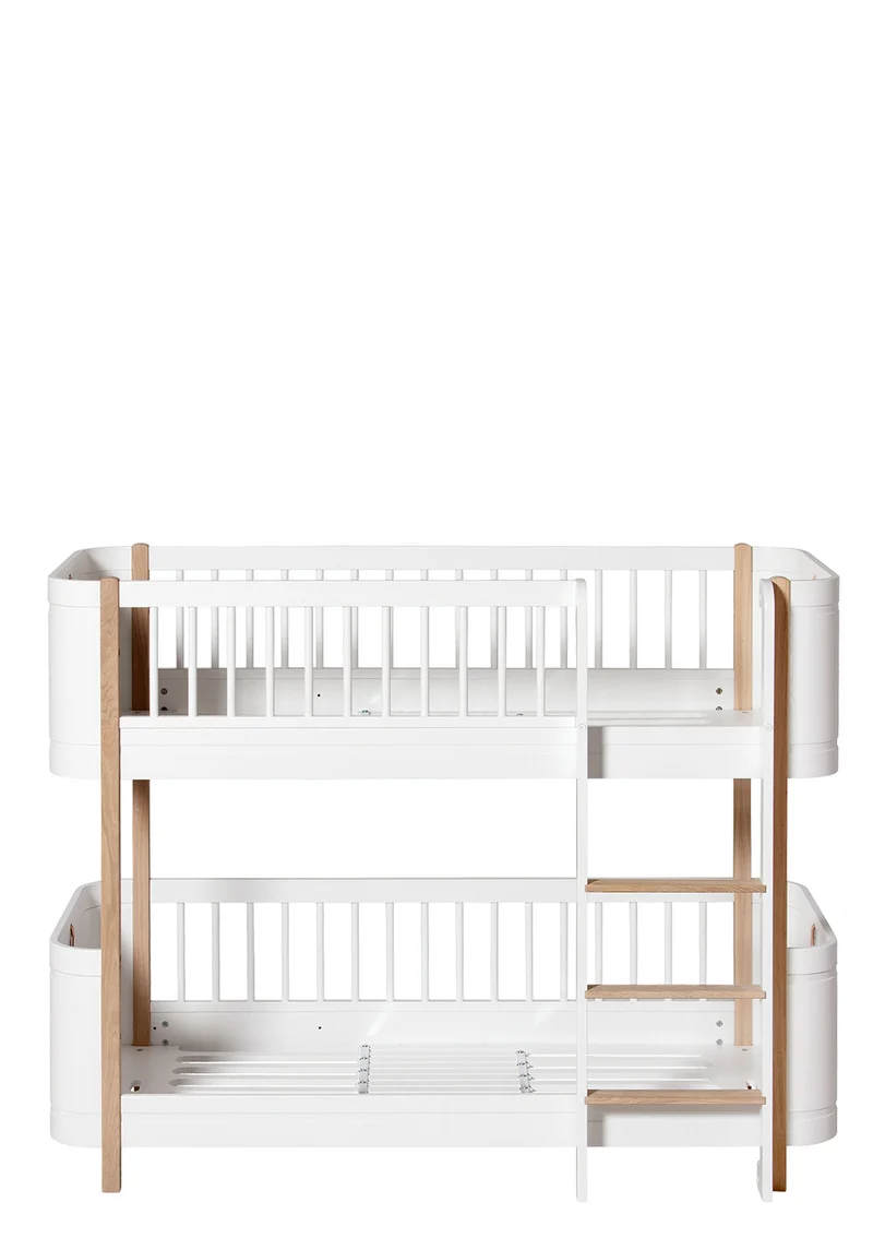 halbhohes Etagenbett 'Wood Mini+' weiß / Eiche 162 x 68 cm