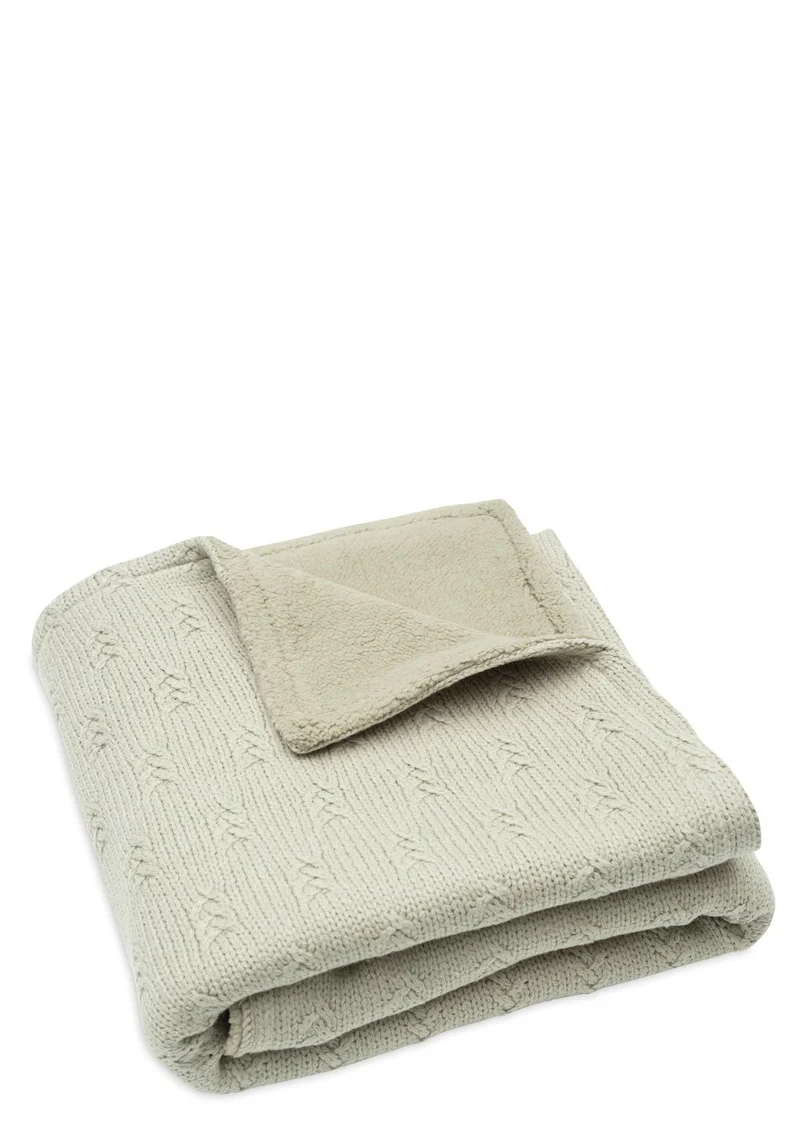Decke Wiege 'Grain Knit' Velvet Olive Green 100 x 75 cm