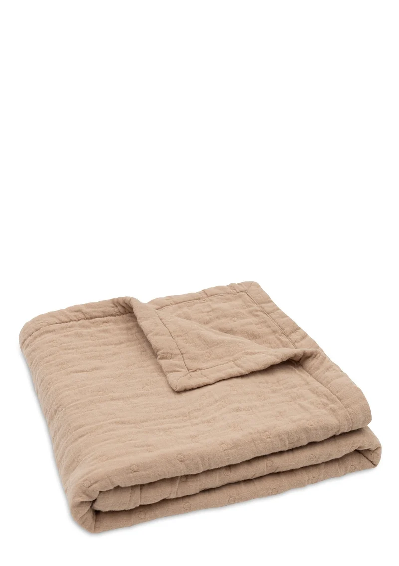 Musselin Decke Wiege 'Jacquard' Biscuit 100 x 75 cm