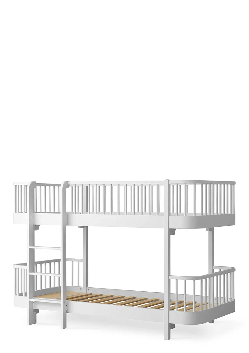 halbhohes Etagenbett 'Wood Original' Weiss 200 x 90 cm