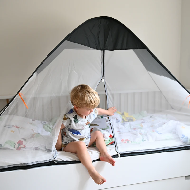 Pop-up-Bettzelt Grau 200x90