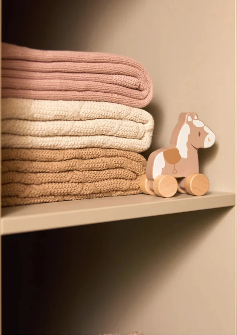 Decke Wiege 'Cosy Knit' Wild Rose 100 x 75 cm