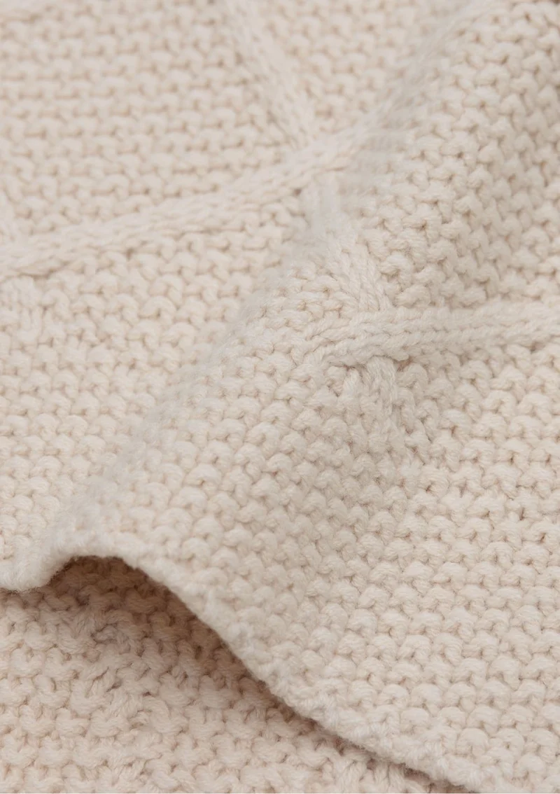 Decke Wiege 'Check Knit' Oatmeal 100 x 75 cm