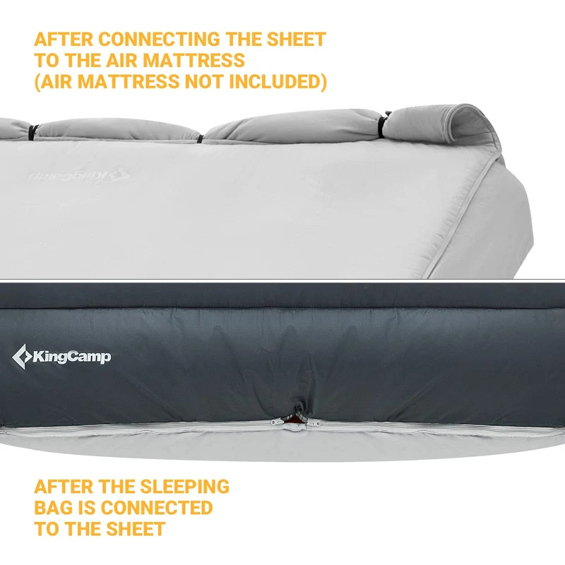 42F Versatile Double Envelope Sleeping Bag with Pillow