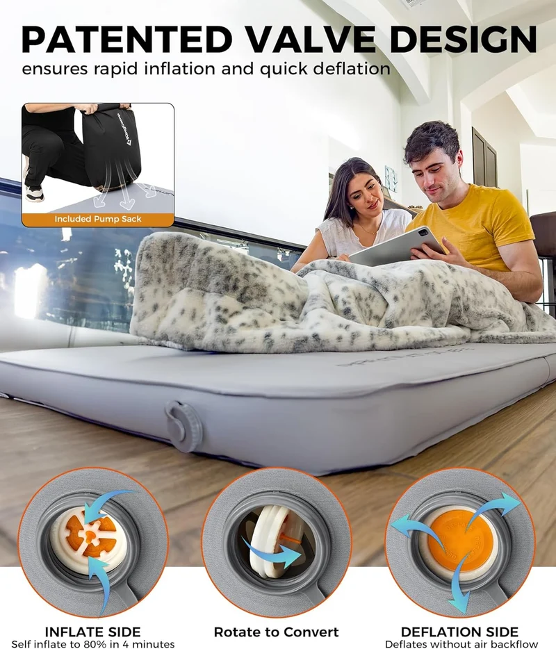 Premium Super 15 Double Self-Inflating Camping Sleeping Pad