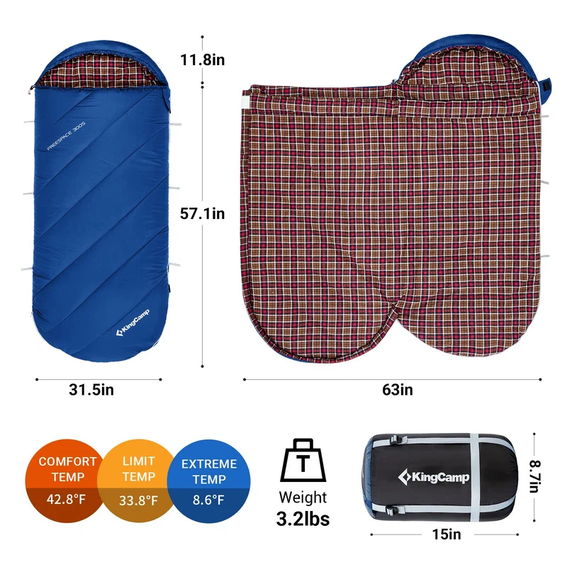 34F Extra Wide Sleeping Bag for Youth