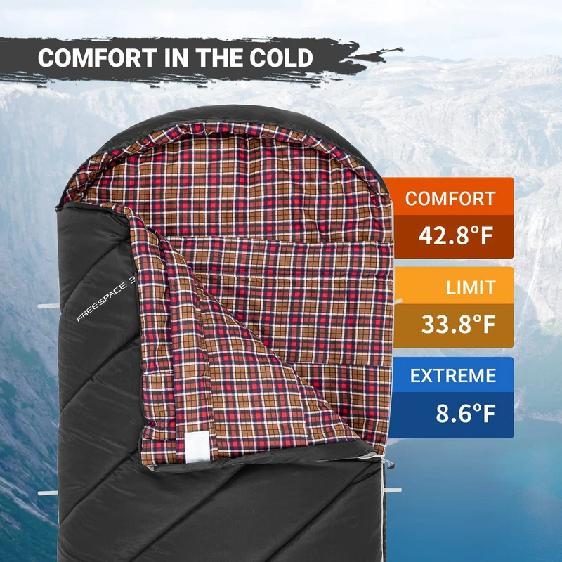 34F Extra Wide Sleeping Bag for Youth