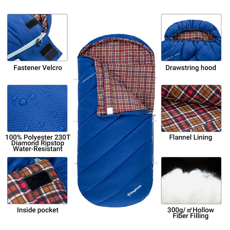 34F Extra Wide Sleeping Bag for Youth