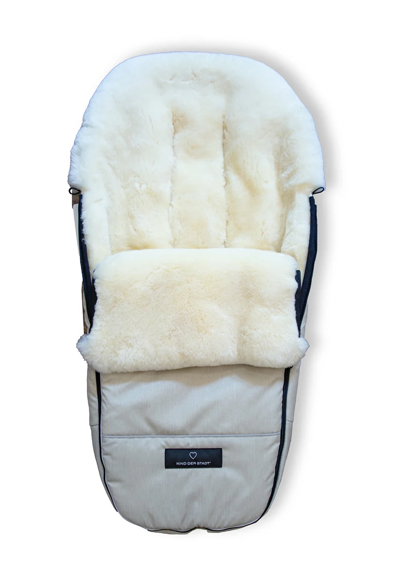 Premium Lammfell-Fußsack Limited Edition dune beige