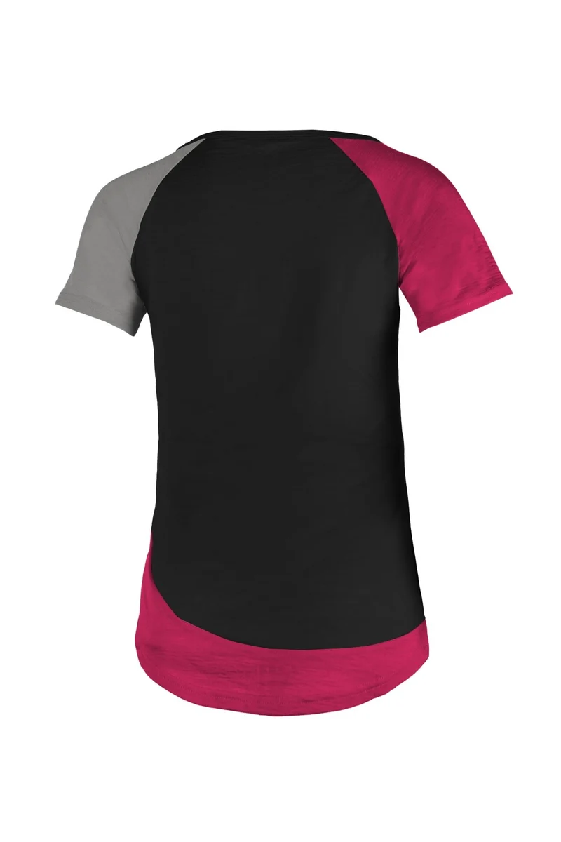 WoodWool T-Shirt Lady Janeway | Black - Raspberry Red
