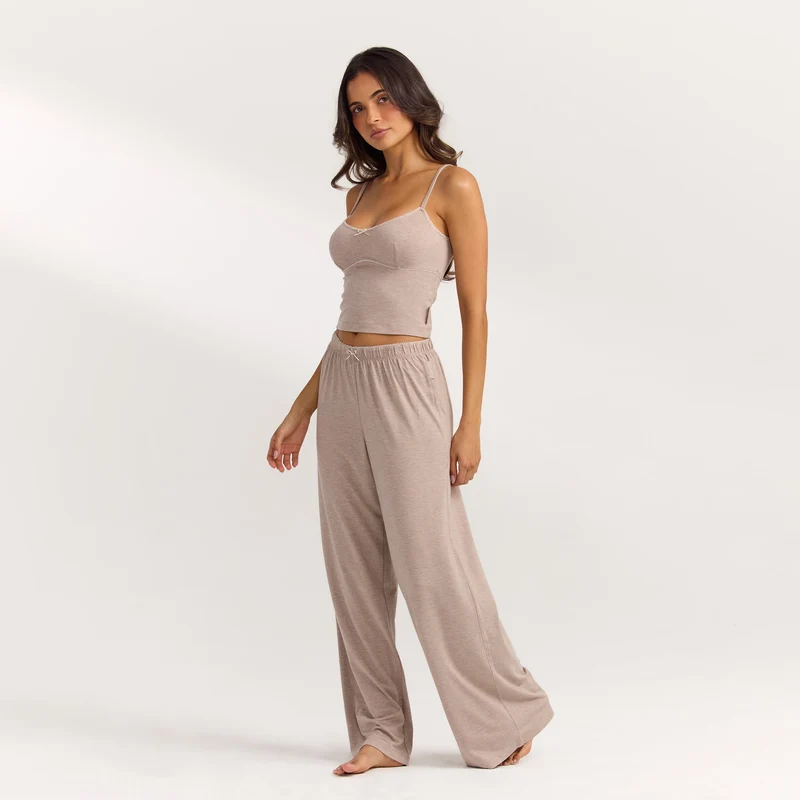Modal Pyjama Hosen - Braune Melange