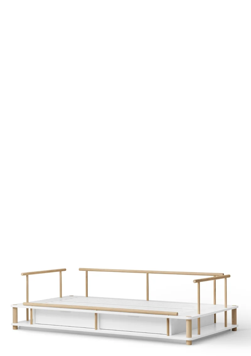 Bettsofa 'Camp Nomad' Weiß / Eiche 180 x 90 cm