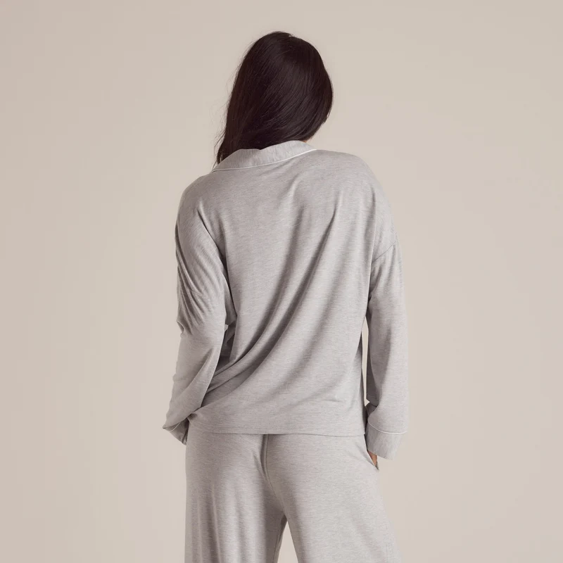 Modal Pyjamahemd - Grauer Melange