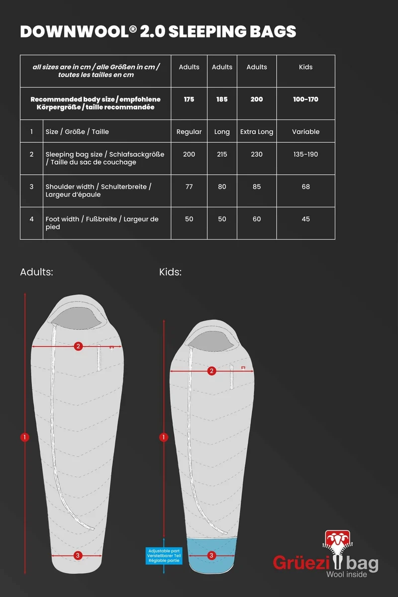 DownWool 2.0 Extreme Light Schlafsack Regular | BLACK EDITION | 8 °C