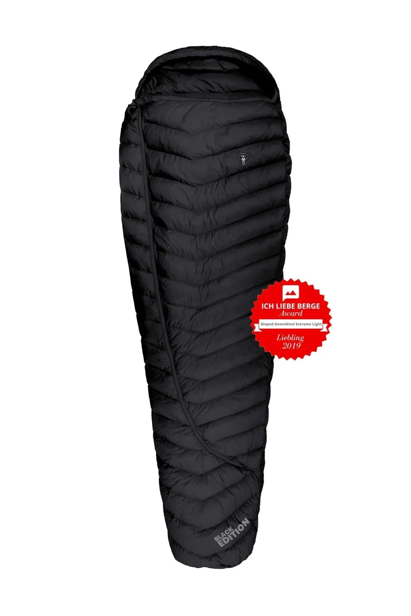 DownWool 2.0 Extreme Light Schlafsack Extralong | BLACK EDITION | 8 °C