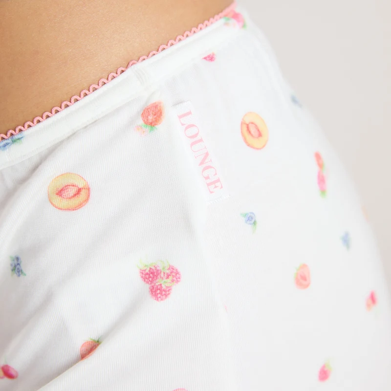 Modal Pyjama-Shorts - Weißes Obst