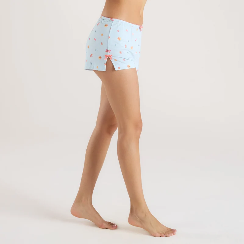 Modal Pyjama-Shorts - Blaues Obst