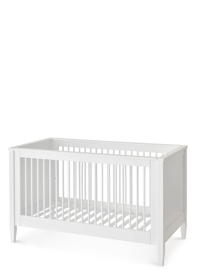 Babybett weiß handbemalt 140 x 70 cm