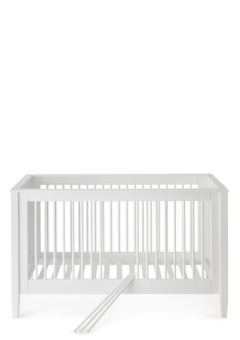 Babybett weiß handbemalt 140 x 70 cm